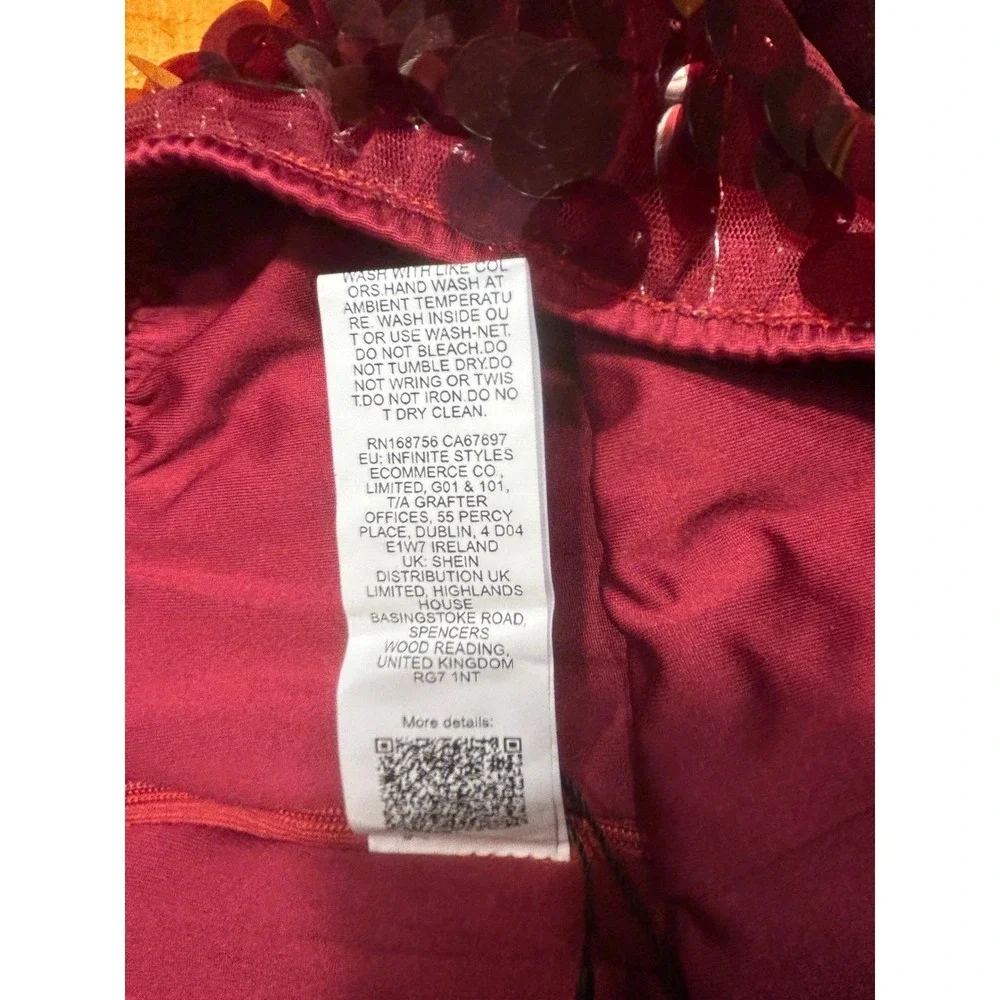 Y2K Festival Clubwear Burgundy Disc Sequin Mini‎ Skirt Party Night Out Disco